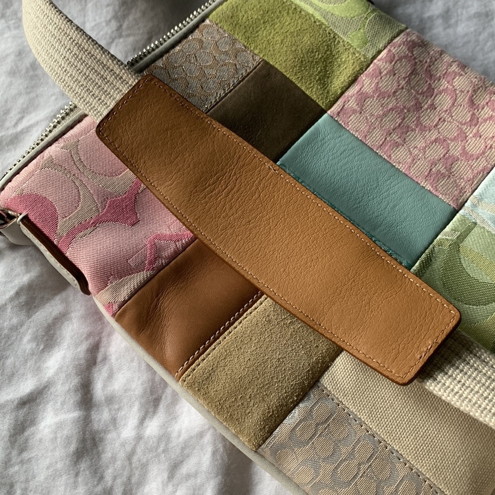 Multicolor Patchwork Coach Crossbody With Adjusta… - image 5